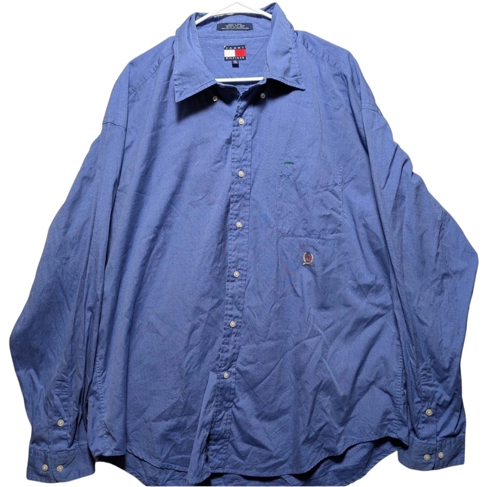 Tommy Hilfiger Vintage Shirt Men's Button down Blue size 2XL